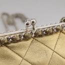 CHANEL Chain Shoulder Bag Lamb Skin Gold CC Auth 108166-10