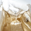 CHANEL Chain Shoulder Bag Lamb Skin Gold CC Auth 108166-20