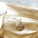 CHANEL Chain Shoulder Bag Lamb Skin Gold CC Auth 108166-21