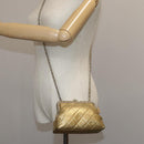 CHANEL Chain Shoulder Bag Lamb Skin Gold CC Auth 108166-23