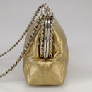 CHANEL Chain Shoulder Bag Lamb Skin Gold CC Auth 108166-3