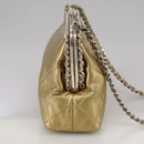 CHANEL Chain Shoulder Bag Lamb Skin Gold CC Auth 108166-4