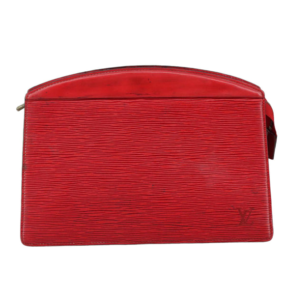 LOUIS VUITTON Epi Trousse Crete Clutch Bag Red M48407 LV Auth 108169