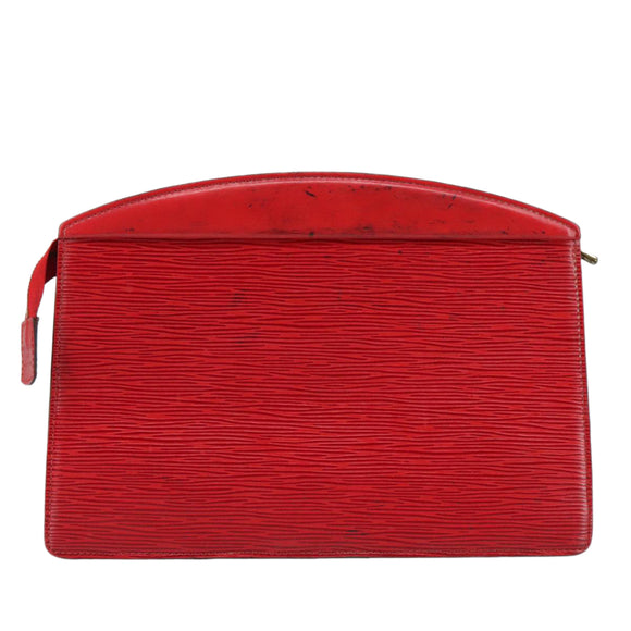 LOUIS VUITTON Epi Trousse Crete Clutch Bag Red M48407 LV Auth 108169