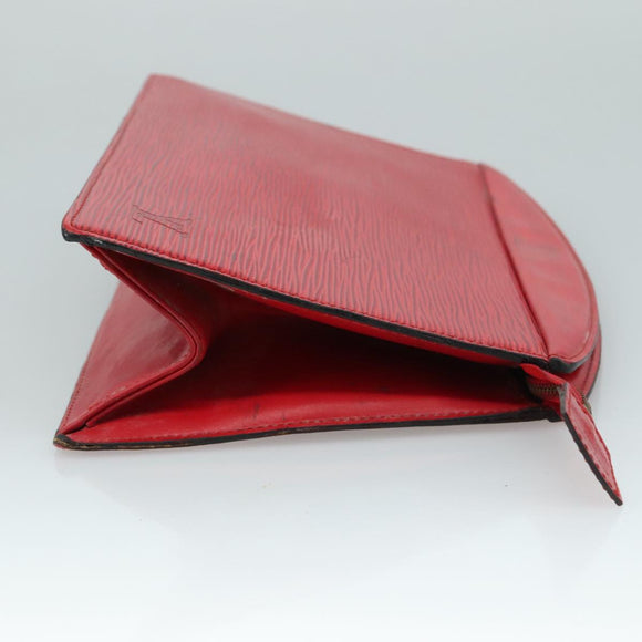 LOUIS VUITTON Epi Trousse Crete Clutch Bag Red M48407 LV Auth 108169