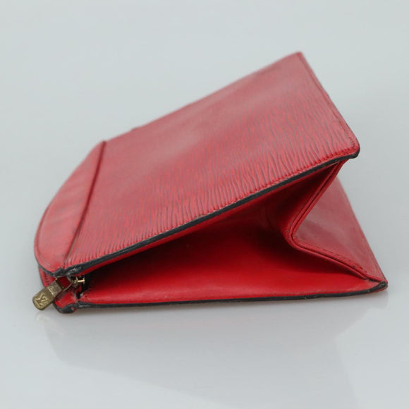LOUIS VUITTON Epi Trousse Crete Clutch Bag Red M48407 LV Auth 108169