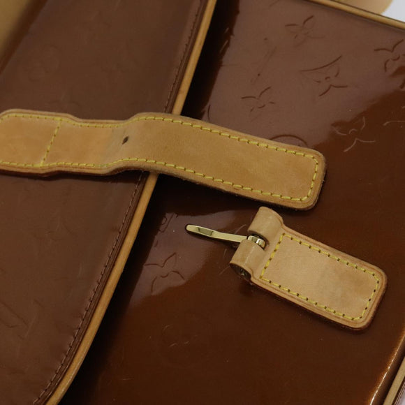 LOUIS VUITTON Monogram Vernis Christie GM Shoulder Bag Bronze M91107 Auth 108191