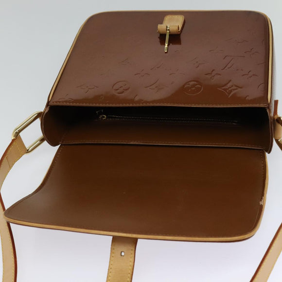 LOUIS VUITTON Monogram Vernis Christie GM Shoulder Bag Bronze M91107 Auth 108191