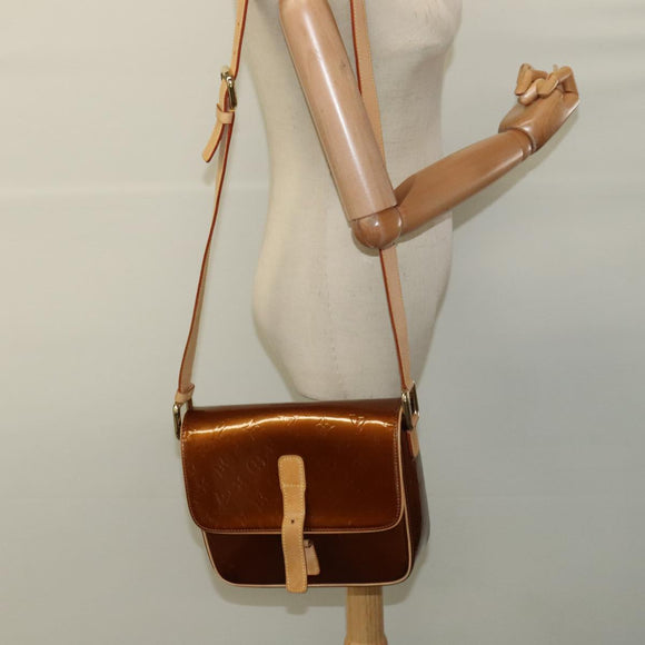 LOUIS VUITTON Monogram Vernis Christie GM Shoulder Bag Bronze M91107 Auth 108191