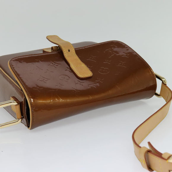 LOUIS VUITTON Monogram Vernis Christie GM Shoulder Bag Bronze M91107 Auth 108191