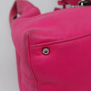 LOEWE Hand Bag Leather Pink Silver Auth 108259-11