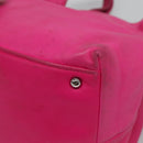 LOEWE Hand Bag Leather Pink Silver Auth 108259-12