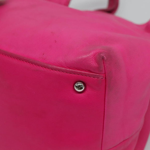 LOEWE Hand Bag Leather Pink Silver Auth 108259