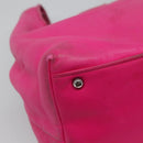 LOEWE Hand Bag Leather Pink Silver Auth 108259-13