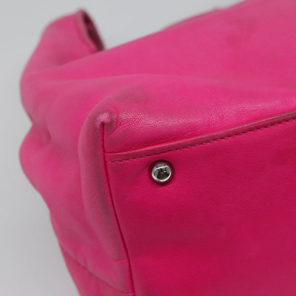 LOEWE Hand Bag Leather Pink Silver Auth 108259
