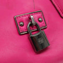 LOEWE Hand Bag Leather Pink Silver Auth 108259-14