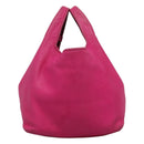 LOEWE Hand Bag Leather Pink Silver Auth 108259-3