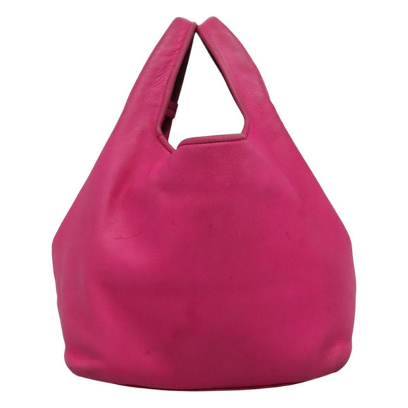 LOEWE Hand Bag Leather Pink Silver Auth 108259