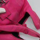 LOEWE Hand Bag Leather Pink Silver Auth 108259-6