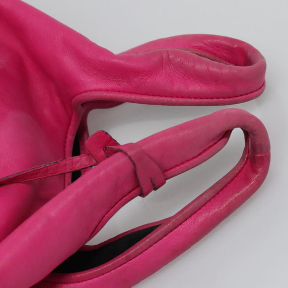 LOEWE Hand Bag Leather Pink Silver Auth 108259