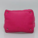 LOEWE Hand Bag Leather Pink Silver Auth 108259-9