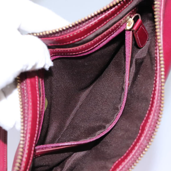 Coach Hand Bag Leather 2Set Brown Wine Red Auth 108263