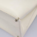 GUCCI Hand Bag Enamel 2way White Auth 108277-14