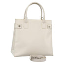 GUCCI Hand Bag Enamel 2way White Auth 108277-1