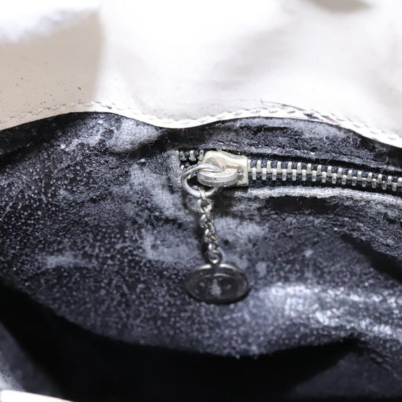 GUCCI Hand Bag Enamel 2way White Auth 108277