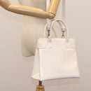 GUCCI Hand Bag Enamel 2way White Auth 108277-24