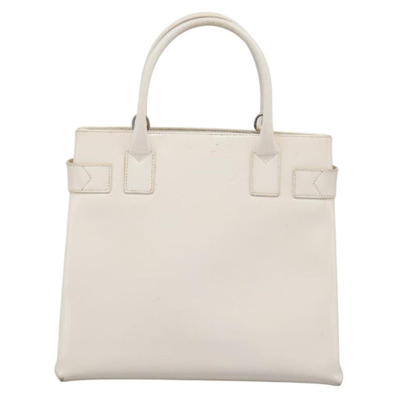 GUCCI Hand Bag Enamel 2way White Auth 108277