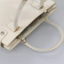 GUCCI Hand Bag Enamel 2way White Auth 108277-6