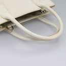 GUCCI Hand Bag Enamel 2way White Auth 108277-7