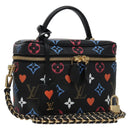 LOUIS VUITTON Monogram Game On Vanity PM Handtasche Noir M57482 LV Auth 108299SM-1