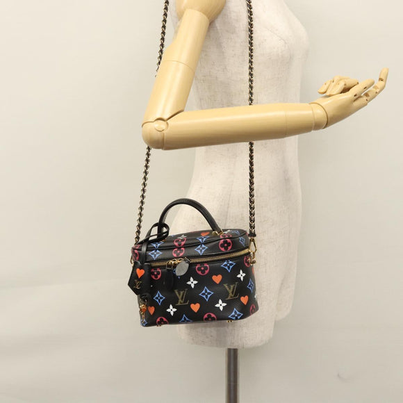 LOUIS VUITTON Monogram Game On Vanity PM Handtasche Noir M57482 LV Auth 108299SM
