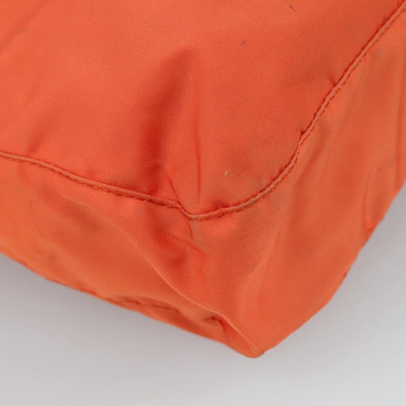 PRADA Shoulder Bag Nylon Orange Silver Auth 108312