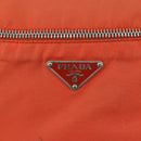 PRADA Shoulder Bag Nylon Orange Silver Auth 108312-17