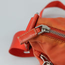 PRADA Shoulder Bag Nylon Orange Silver Auth 108312-18
