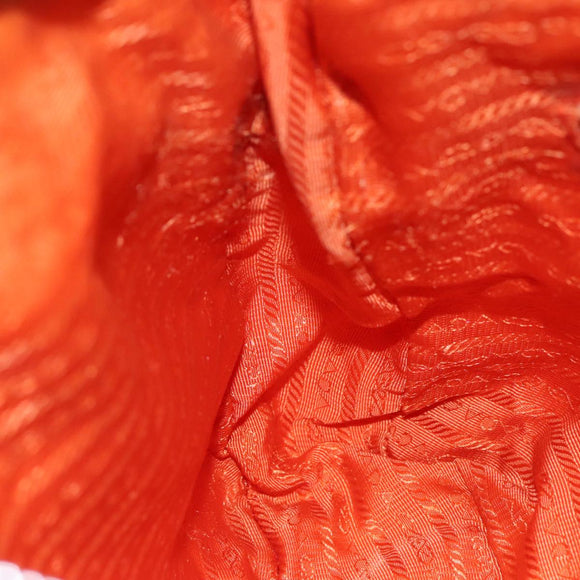 PRADA Shoulder Bag Nylon Orange Silver Auth 108312