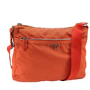 PRADA Shoulder Bag Nylon Orange Silver Auth 108312-1