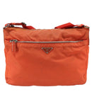 PRADA Shoulder Bag Nylon Orange Silver Auth 108312-13