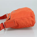 PRADA Shoulder Bag Nylon Orange Silver Auth 108312-4