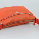 PRADA Shoulder Bag Nylon Orange Silver Auth 108312-6