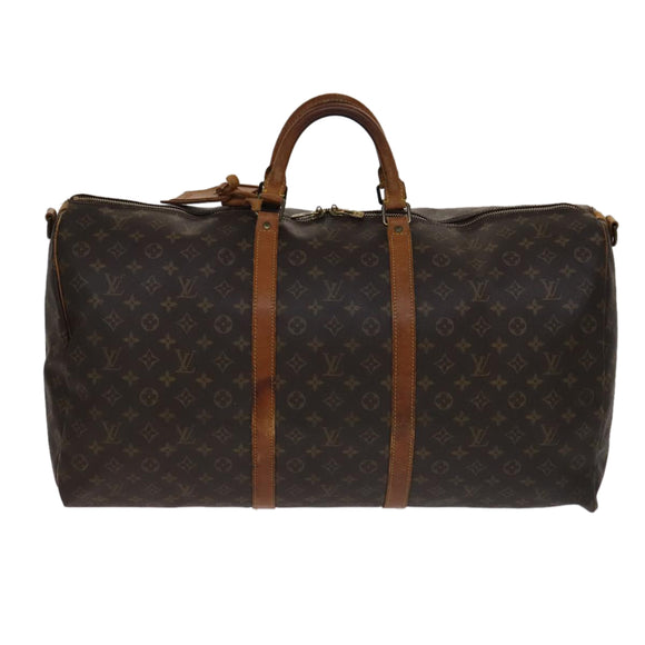 LOUIS VUITTON Monogram Keepall Bandouliere 60 Boston Bag M41412 LV Auth 108317