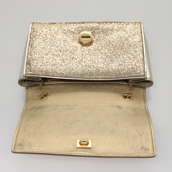 Salvatore Ferragamo Shoulder Bag Sequin 2way Gold Auth 108329