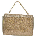 Salvatore Ferragamo Shoulder Bag Sequin 2way Gold Auth 108329-2