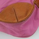 PRADA Shoulder Bag Nylon Pink Beige Silver Auth 108330-16