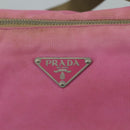 PRADA Shoulder Bag Nylon Pink Beige Silver Auth 108330-18