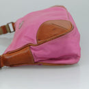 PRADA Shoulder Bag Nylon Pink Beige Silver Auth 108330-4