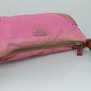 PRADA Shoulder Bag Nylon Pink Beige Silver Auth 108330-6